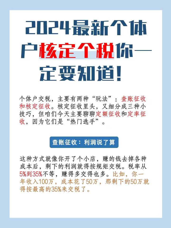巴南2024最新个体户核定个税你一定要知道！